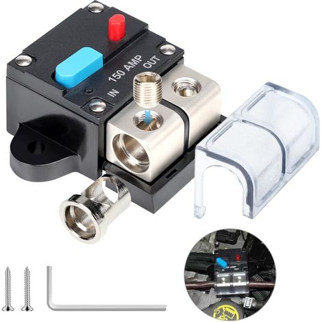 150A Disjoncteur Réinitialisable 12V / 48V DC Étanche Avec Réinitialisation Manuelle - Audio Stéréo de Voiture Avec Fusible Bouton pour Automobile Marine RV