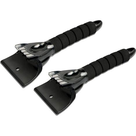 Grattoir à Glace de Voiture, 2pcs Grattoir à Glace Raclette Pare Brise Outil d'hiver Grattoir Voiture Gratte Givre Grattoirs à Neige Glace Gratte avec Poignée Antidérapant-Noir