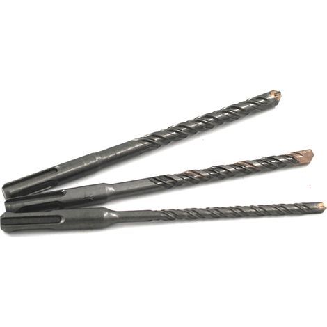 3pcs 6/8/10mm Electric Hammer Drill Bits 2 Pits 2 Slots Concrete Masonry Drill Bits (1/5)