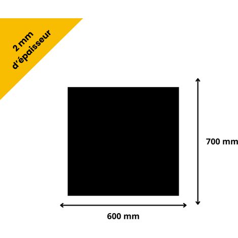 Plaque verre acrylique noir 2 mm - 60 x 70 cm (600 x 700 mm) - Verre synthétique - Plaque PMMA XT - Plexiglass (1/4)