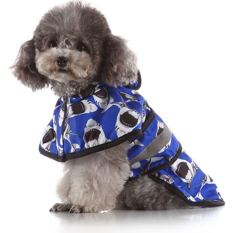 Imperméable à capuche pour chien, vêtements imperméables pour animaux de compagnie avec bande réfléchissante