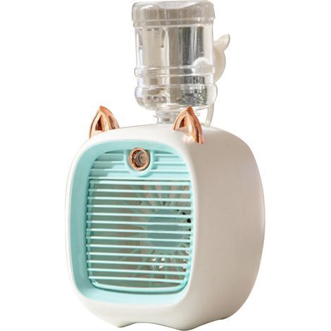 Ventilateur rafraîchisseur d'air Fox Modeling, chargement USB, 3 modes de pulvérisation, réservoir de 1200 ml, idéal pour le bureau ou la chambre (bleu). (1/2)