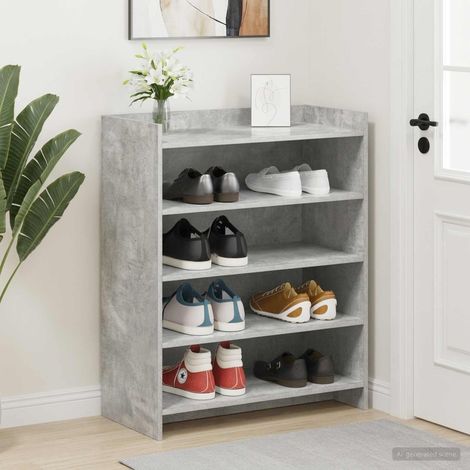Meuble à chaussures avec rangement en bois d’ingénierie gris béton 73,5 x 36 x 92 cm - PANGIVO (1/5)