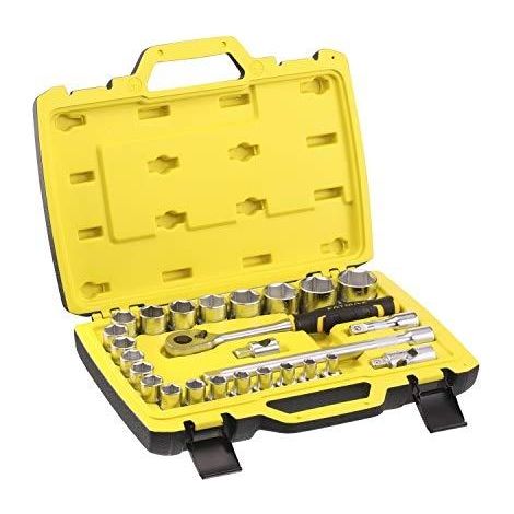 Stanley FMMT82685-1 Juego de 21 Dados Cromados Plateados