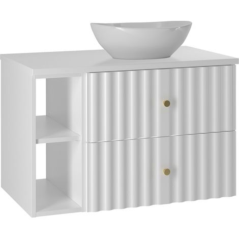 Waschtisch 80cm Izae mit 2 Schubladen, Weiß