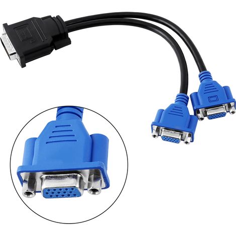 Câble adaptateur DMS-59 mâle vers 2 VGA femelle 15 broches pour écrans HP et Dell (1/5)