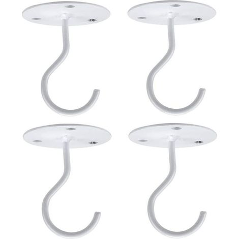 Crochets de plafond de montage mural 4pcs Crochet de plaque de lustre suspendu (blanc) (1/5)
