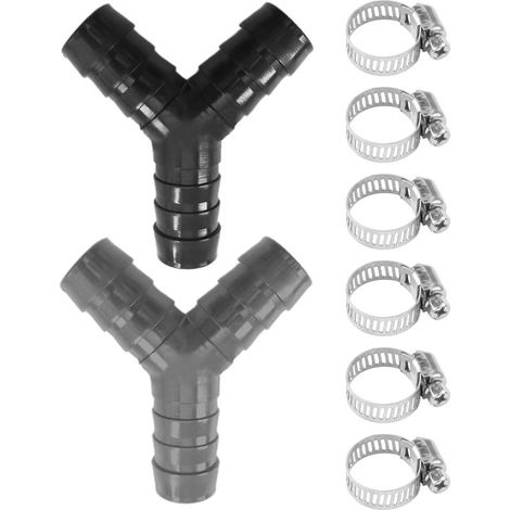 Set di 2 raccordi a Y per tubo flessibile, raccordi in plastica per tubo flessibile, adattatore per tubo di scarico, sdoppiatore per tubo flessibile in plastica, accessori (1/5)