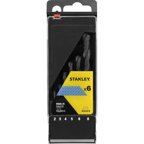 Kassette mit 6 HSS-R Bohrern für Metall STANLEY STA56010-QZ