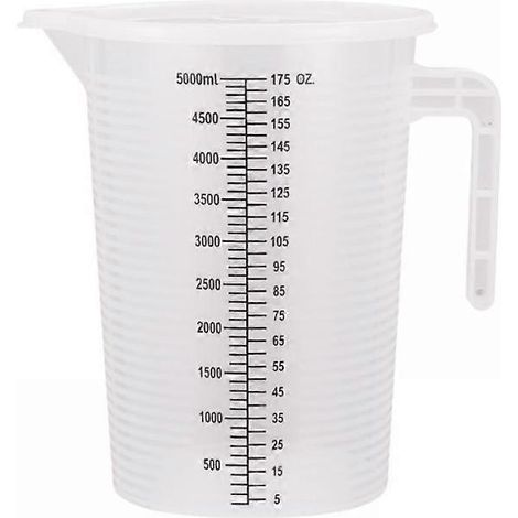 Messbecher aus Kunststoff, 5000-ml-Messbecher für die Küche, dickwandiger Messbecher mit Deckel (1/4)