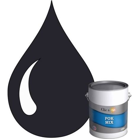 Peinture d'Accroche et Finition 2 en 1 - POK - POK MIX Bleu - Acrylique Satinée - RAL 5008 - 1L (1/4)