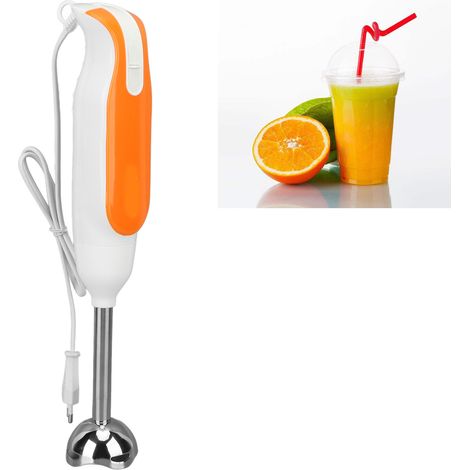 Mini mixeur plongeant électrique 200 W avec lames en acier inoxydable, idéal pour les smoothies, les fruits, les purées pour bébé et les soupes. Norme européenne 220 V. (1/5)