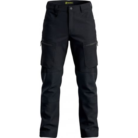Pantalones de trabajo Sorona cargo PRO Bosafety negros talla 48, elásticos y cómodos, con elasticidad en cuatro direcciones. (1/4)