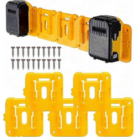 Support 10 Batteries Dock Holder for Dewalt 20V 60V, Mount Fixation Compatible DCB200 DCB203 DCB205 DCB206, Pack of 10 (1/5)