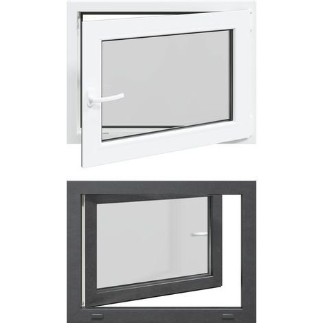 Ventana de sótano RISOR 80 x 60 cm PVC y vidrio vidaXL