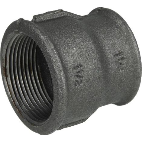 Raccord en fonte malléable noir manchon réduit 1 1/2'' x 1 1/4'' FF/FF
