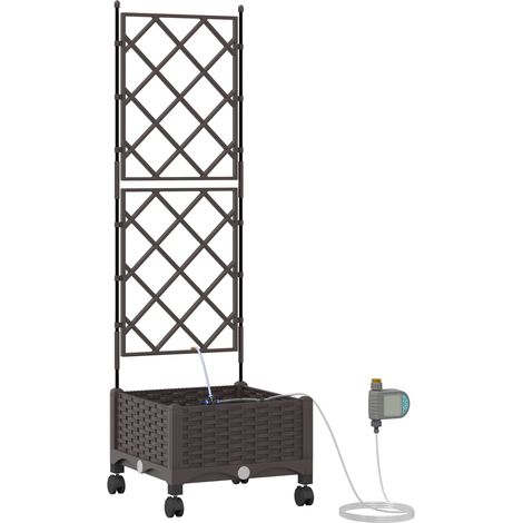 Garten Blumenkübel mit Bewässerung und Rädern Braun PP vidaXL (1/5)