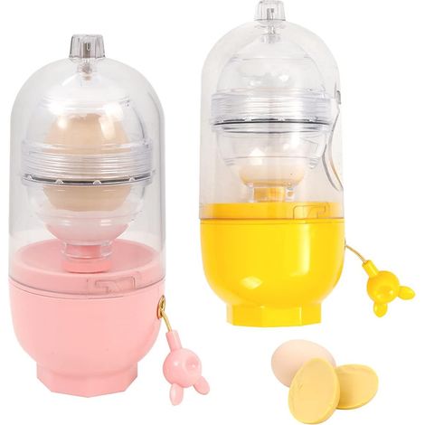 Egg Shaker - Manual Egg Scrambler for Golden Eggs - Hand-Powered Yolk Mixer - For Hard-Boiled Eggs in Shell - 2 Pieces (1/5)