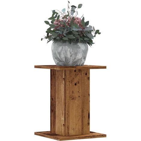 vidaXL Plant Stands 2 pcs Old Wood 30x30x40 cm Engineered Wood