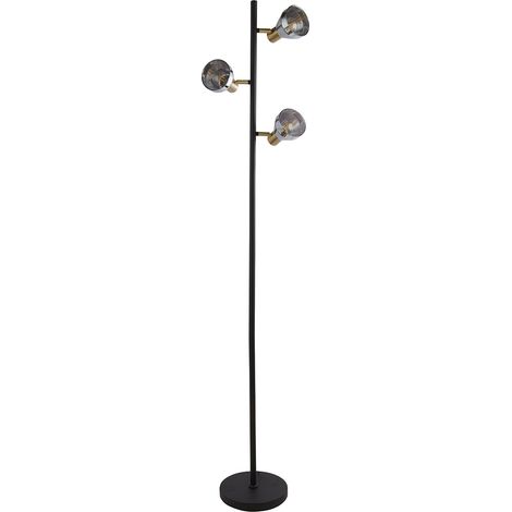 Piantana Contemporaneo Westminster Acciaio Nero Fumè 3 Luci E14 (1/5)
