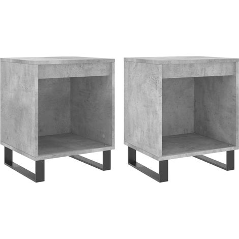 Set di 2 comodini con vano a giorno 40 x 35 x 50 cm multistrato grigio DEC035371