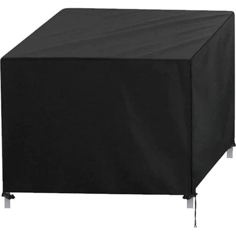 Telo copri tavolo e sedie da giardino impermeabile in tessuto Oxford 210D quadrato - Extra Large - Nero - 120 x 120 x 74 cm