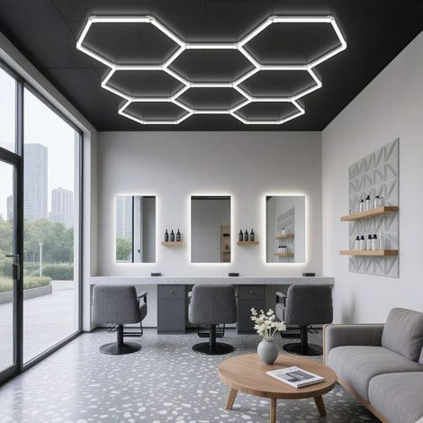 Kit 8 éclairages LED Hexagonal 227,5W - 100lm/W - Blanc Froid 6000K - 8000K - SILAMP (1/2)
