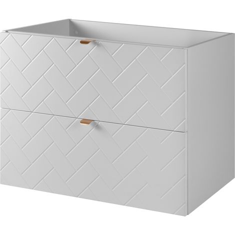 Mobile da bagno, Bianco Opaco, 80 x 57 x 46 cm, maniglie oro (1/5)