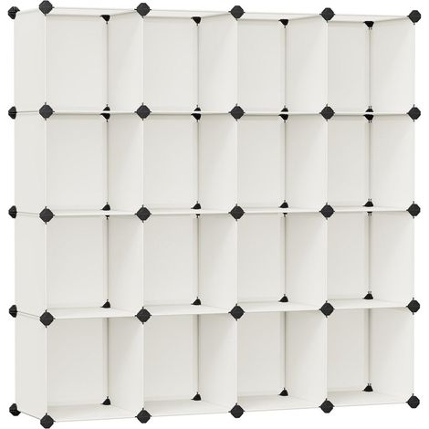 Armoire à chaussures étagère de rangement en plastique blanc semi-transparent 113 x 36 x 113 cm blanc (1/5)