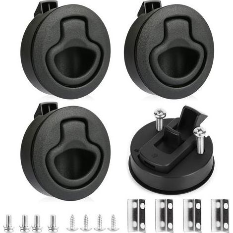 4 PCS Bouton Poussoir Loquet, Sans clé Serrure de Meuble Fermoir Serrure camping car Verrou Porte Fermeture à Bouton en Métal pour camping-car, caravane (1/5)