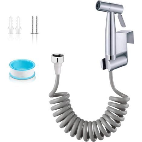 Toilet bidet hand shower, toilet bidet kit, portable bidet hand shower, ABS toilet bidet hand shower, stainless steel hook, bathroom accessories, cleaning. (1/5)