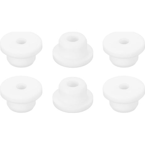 6Pcs Passe-fils En Caoutchouc 17mm Trou De Perçage, 8mm ID Trou Passe-fils Chapeau Blanc En Silicone Pour Câblage, Automobile (1/5)