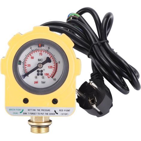 Adjustable 0-10 Bar Pressure Switch for Water Pump, 220V, EU Plug (1/5)