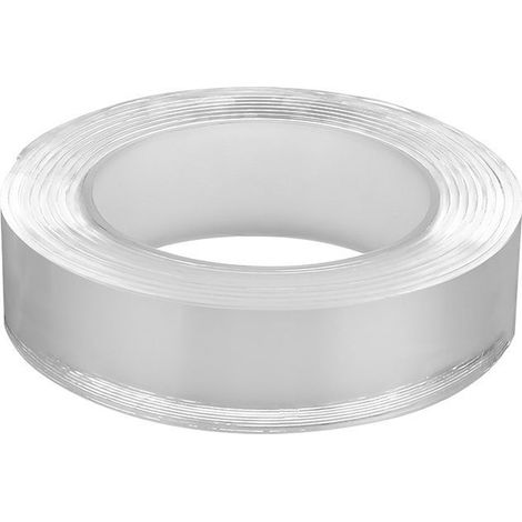 1 Rouleau Ruban adhésif double face transparent, gel magique sans trace, fixation forte pour décoration murale et bureau (1/5)