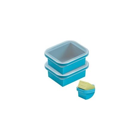 Jumbo Silicone Congélateur de congélation avec couvercle, Plateau de congélation pour soupes, Grand récipient de stockage pour Sauce Préparation de repas Yoghourt Avoine, 500ml (1/5)