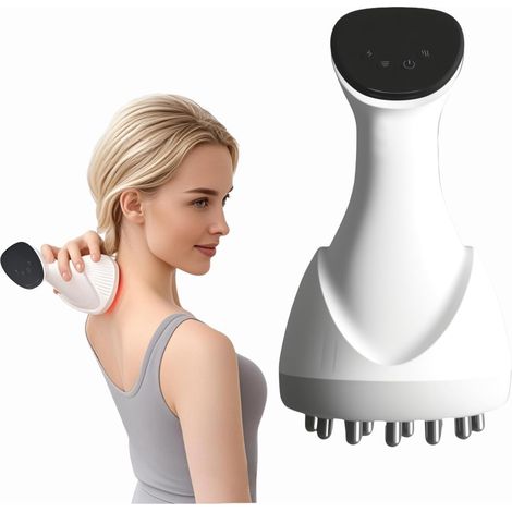 Masseur Électrique 4 en 1 pour Pieds, Jambes et Corps – Chauffage, Vibration et Soulagement Musculaire Masseur Portable De Jambes Sans Fil pour Homme et Femme (Blanc1)