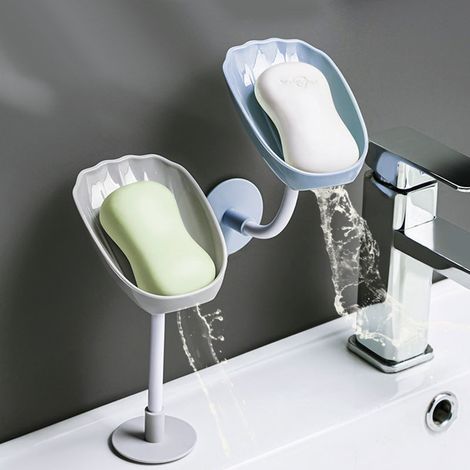 Ahlsen Seifenschale zur Wandmontage, Seifenschale, 2 Stück, Muschel-Seifenablaufbox, ohne Bohren, Seifenhalter, für Küche, Badezimmer, Duschraum, Aufbewahrung von festem Shampoo (1/5)
