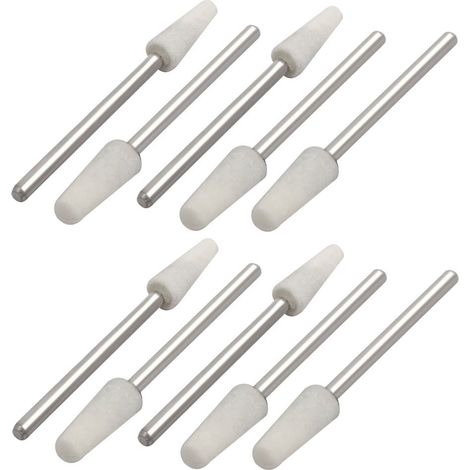 2,35mm Tige Dia 5mm tête conique monté Mandrin 10pcs blanc pointe meulage (1/2)
