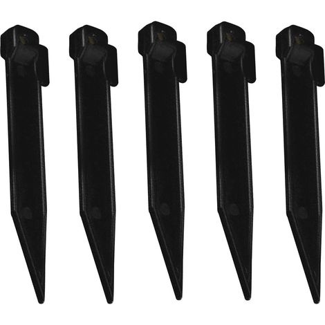 5 piquets, fixation fiable pour tente et auvent, noir, 15 cm (1/5)