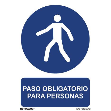 Pannello di Obbligo d'Uso ''passo Obbligatorio per le Persone'' (PVC 0,7 mm) 30x40 cm