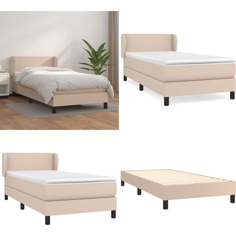 Boxspringbett Matratze Cappuccino-Braun 100x200cm Kunstleder - Boxspringbett - Betten - Doppelbett - Kunstlederbett - Lattenrost - Home & Living (1/5)