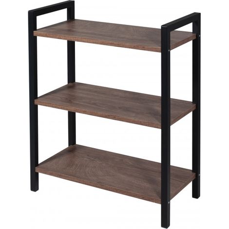 Libreria 3 Scaffali in Legno e Metallo 62L x 29,5P x 74H Sanitec (1/7)