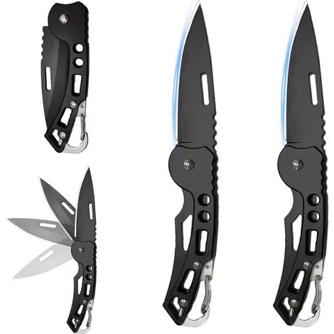 2er Set Klappmesser mit Schlüsselring, Mini Taschenmesser für Outdoor & Camping