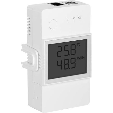 TH Elite 16A WLAN-Smart-Schalter mit Temperatur- und Feuchtigkeitsmessung für Smart Home, kompatibel mit Alexa, Google Home, IFTTT, Fernsteuerung per App, kein Hub erforderlich (1/5)