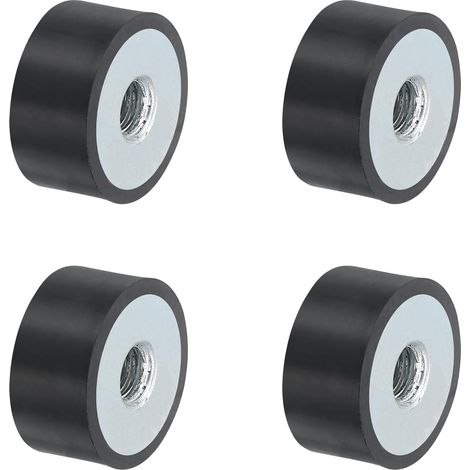 4Pcs 20 x 10mm M6 Supports en Caoutchouc à Filetage Femelle, Isolateur de Vibrations, Remplace les Coussins Anti-Vibrations, Bloc de Base Plat (1/5)