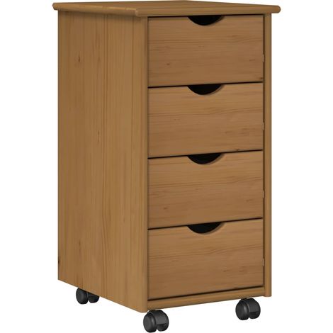 Gabinete rodante con rueda Marrón miel 34 x 39 x 65,5 cm vidaXL