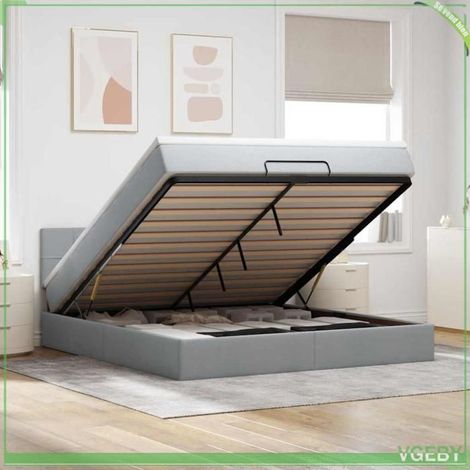 Lit ottoman - 3312319 - 160x200 cm - Rangement sous le lit & LED intégrée - Matelas 20 cm ressorts ensachés (1/5)