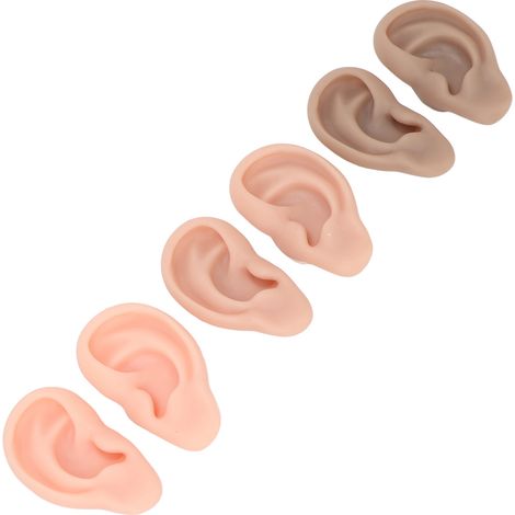 Lot de 3 paires d'oreilles en silicone souple et flexible, 3 couleurs, artificielles et réutilisables pour l'entraînement (1/5)