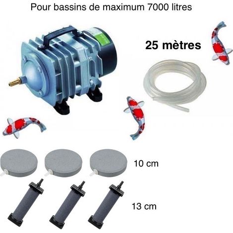 Set aération bassin 3600 l/h 3 Diffuseurs 13 cm + 3 disques 10 cm de 5 à 7 m³ (1/5)