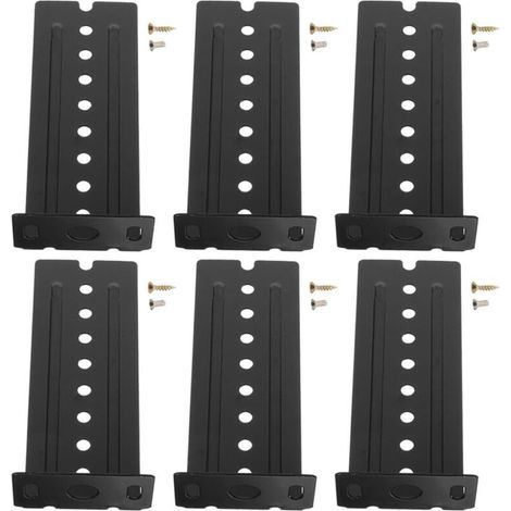 Supports coulissants pour clavier (6 pièces), noirs, rallonge de rail réglable, support antibruit robuste, compatibles avec les tiroirs et les meubles, visserie de montage incluse (1/4)